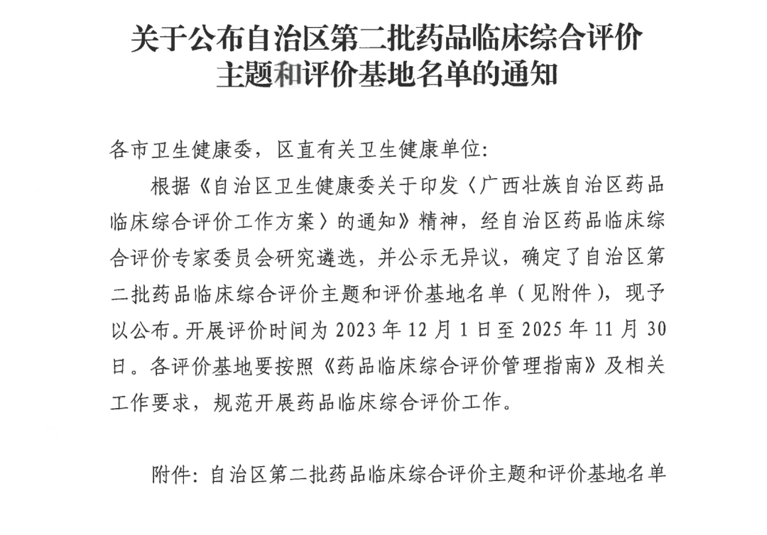 喜报！我院再次获批自治区药品临床综合评价主题和评价基地