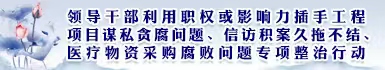 领导干部利用职权或影响力插手工程项目谋私贪腐问题、信访积案久拖不结、医疗物资采购腐败问题专项整治行动