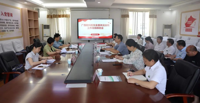 自治区卫生健康委核验组到广西胸科医院开展全面依法治院工作现场核验