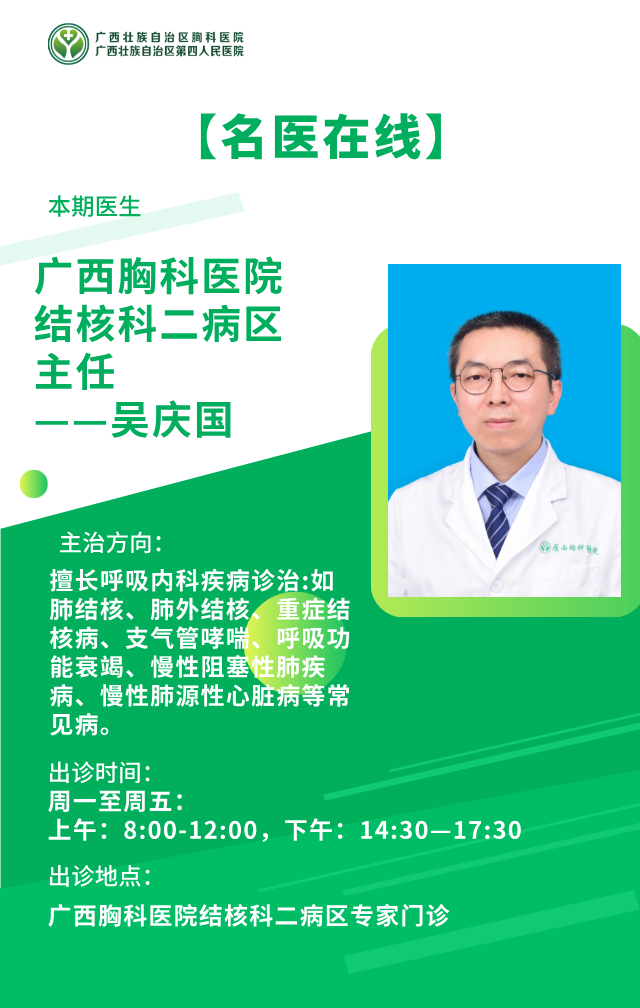 【名医在线】广西胸科医院结核科二病区主任——吴庆国