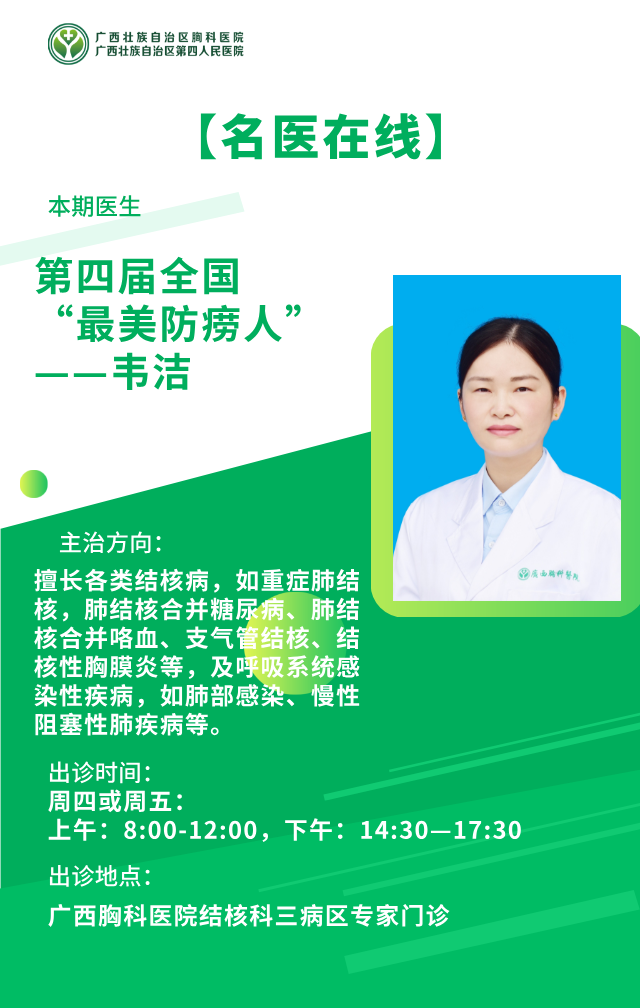 【名医在线】第四届全国“最美防痨人”——韦洁