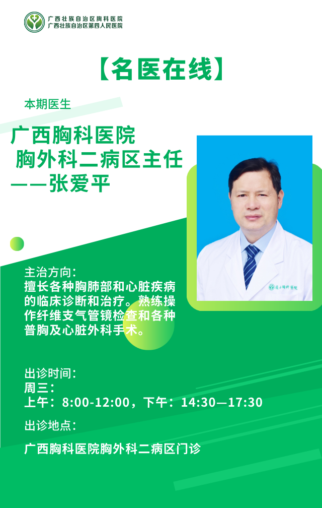 【名医在线】广西胸科医院胸外科二病区主任——张爱平